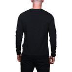 Skull Long-Sleeve Sweater // Black + White + Orange (L)