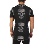 Skull Short-Sleeve + Long-Cut Shirt // Black (M)