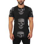 Skull Short-Sleeve + Long-Cut Shirt // Black (M)