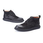 Cushion Ankle Hi-Top Brogues // Black (Euro: 42)