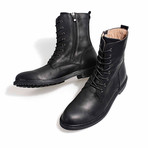 Rebellious Calf Length Biker Boots // Black (Euro: 40)