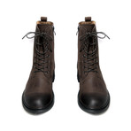 Rebellious Calf Length Biker Boots // Brown (Euro: 41)