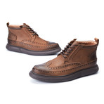 Cushion Ankle Hi-Top Brogues // Brown (Euro: 39)