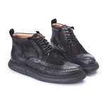 Cushion Ankle Hi-Top Brogues // Black (Euro: 42)