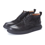 Cushion Ankle Hi-Top Brogues // Black (Euro: 40)