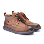 Cushion Ankle Hi-Top Brogues // Brown (Euro: 42)