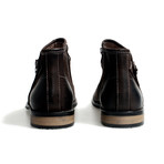 Side Button Ankle Boots // Brown (Euro: 42)