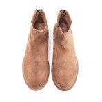 Basic Round Toe Suede Ankle Boots // Brown (Euro: 43)