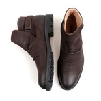 Slip In Ankle Boots // Adjustable Straps // Brown (Euro: 41)