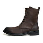 Rebellious Calf Length Biker Boots // Brown (Euro: 41)