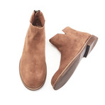 Basic Round Toe Suede Ankle Boots // Brown (Euro: 40)