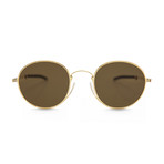 ThinOptics // Unisex Round Polarized Sunglasses // Gold + Brown