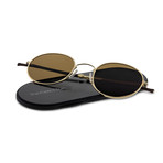 ThinOptics // Unisex Round Polarized Sunglasses // Gold + Brown
