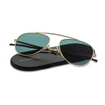 ThinOptics // Unisex Aviator Polarized Sunglasses // Gold + Green