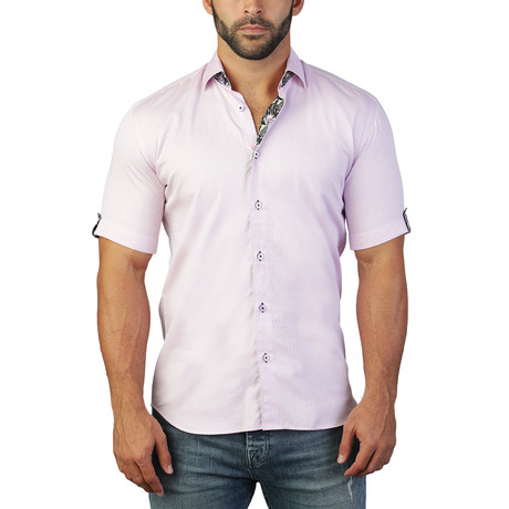 Castle Short-Sleeve Dress Shirt // Purple (S)
