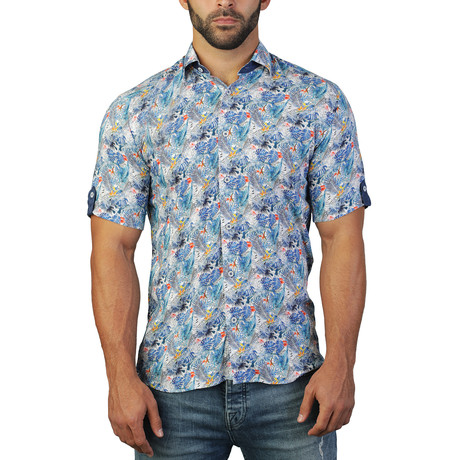 Jungle Short-Sleeve Dress Shirt // Blue (S)