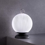 Cloche Light (White Marble + Black Marble Base)