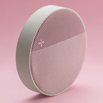 Oslo Energy // Wireless Charging Station + Bluetooth Speaker (Light Gray + Pink)