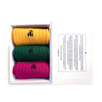 Luxury Super Soft Bamboo Socks // Pack of 3 // Yellow + Forest Green + Magenta