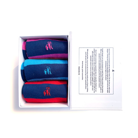 Luxury Super Soft Bamboo Socks // Pack of 3 // Multicolor Stripes