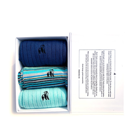 Luxury Super Soft Bamboo Socks // Pack of 3 // Summer Blues