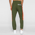 Wind-Tek Vented Joggers // Army + Orange (Small)