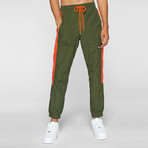 Wind-Tek Vented Joggers // Army + Orange (Small)