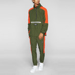 Wind-Tek Vented Joggers // Army + Orange (Small)