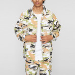 Camo Sateen Jacket // Guac (Small)