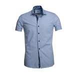 Short-Sleeve Button Up // Solid Light Blue (S)