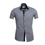 Short Sleeve Button Up // Gray (L)