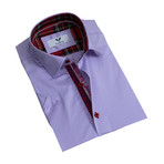 Short Sleeve Button Up // Solid Purple (XL)