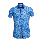 Short-Sleeve Button Up // Blue Paisley (S)