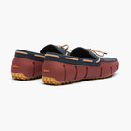 Braided Lace Nubuck Lux Loafer Driver // Red Lacquer + Navy + Gum (US: 10.5)