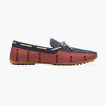 Braided Lace Nubuck Lux Loafer Driver // Red Lacquer + Navy + Gum (US: 8)