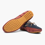 Braided Lace Nubuck Lux Loafer Driver // Red Lacquer + Navy + Gum (US: 9)