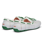Braided Lace Loafer // White + Jolly Green (US: 7)