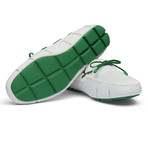 Braided Lace Loafer // White + Jolly Green (US: 11)