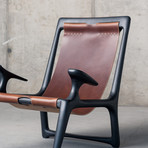 Sling Chair // Charcoal Ash (Black Leather)