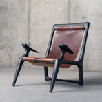 Sling Chair // Charcoal Ash (Black Leather)