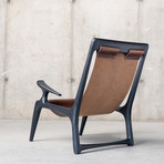 Sling Chair // Charcoal Ash (Black Leather)