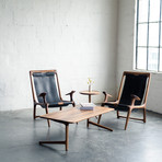 Sling Chair // Walnut (Black Leather)