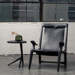 Sling Chair // Charcoal Ash (Black Leather)