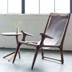 Sling Chair // Walnut (Black Leather)
