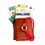 Double Leather Card Case + Cina Playing Cards + Ivory Playing Cards