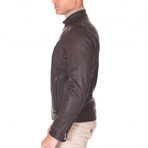 Carson Biker Leather Jacket // Brown (Euro: 54)