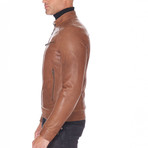 Hamilton Biker Tan Leather Jacket // Tan (Euro: 58)