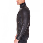 Carson Biker Leather Jacket // Black (Euro: 48)