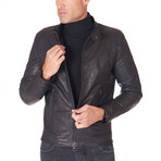 Brad Biker Leather Jacket // Black (Euro: 50)