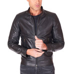 Emy Biker Leather Jacket // Black (Euro: 56)